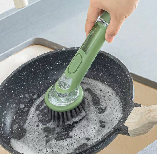 Dishwashing Brush with Integrated Liquid Reservoir